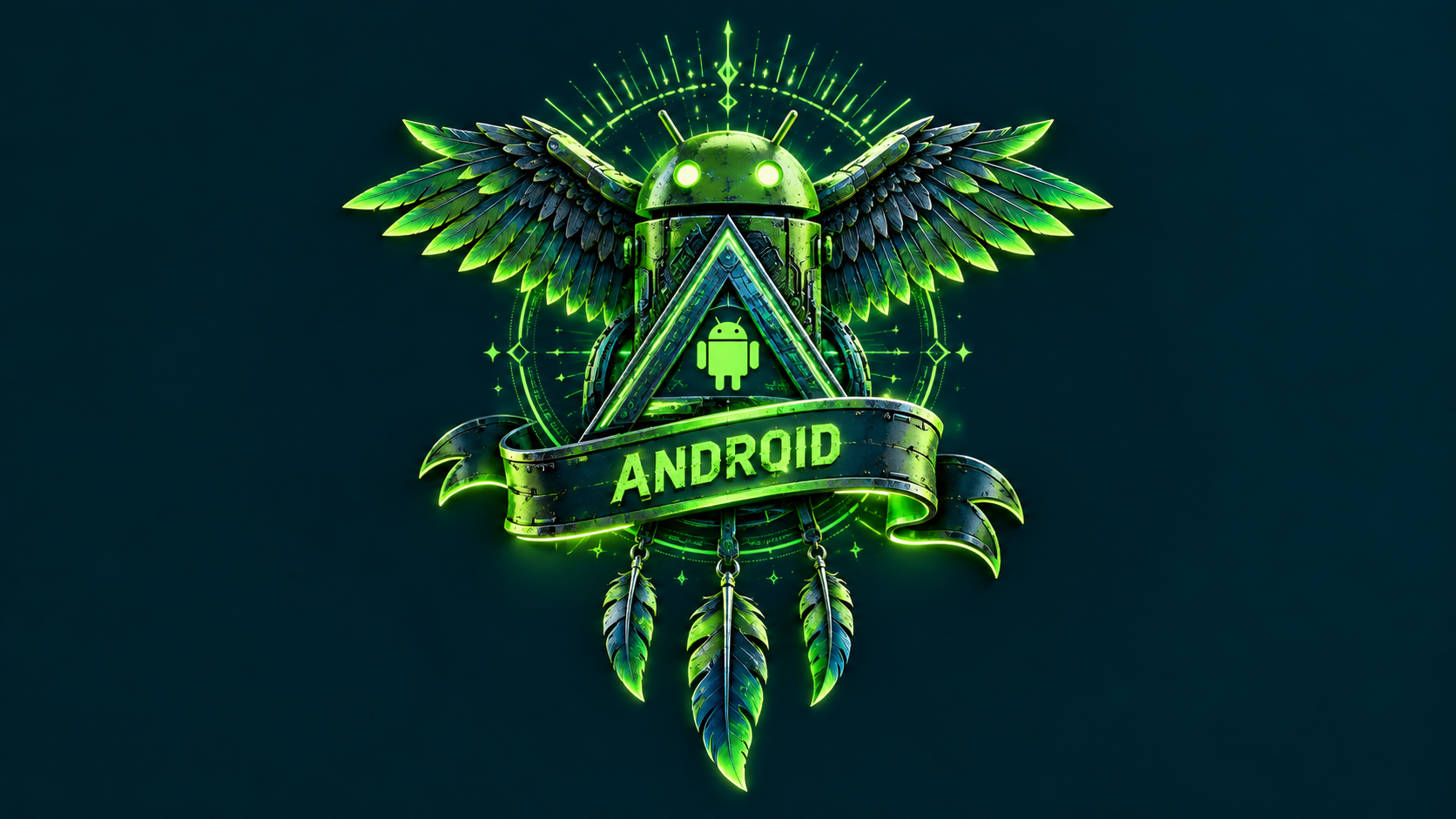 Neon Android Winged Emblem