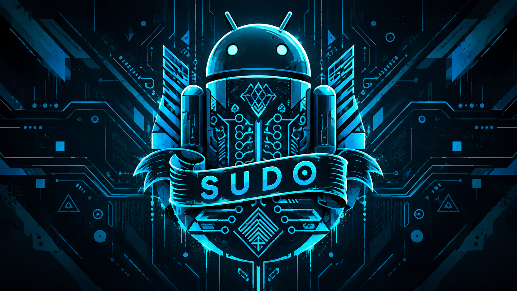 Neon Cyberpunk Android SUDO Emblem