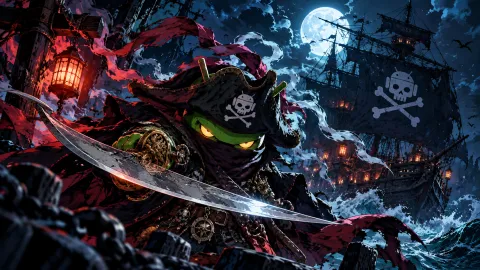 Neon Ghostship Android Pirate Wallpaper #1606