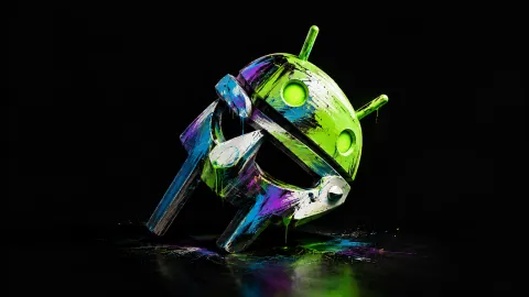 Neon Graffiti Android Sculpture
