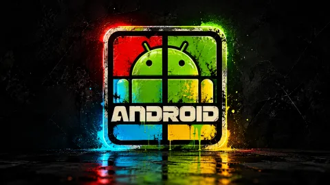 Neon Grunge Android Window Logo