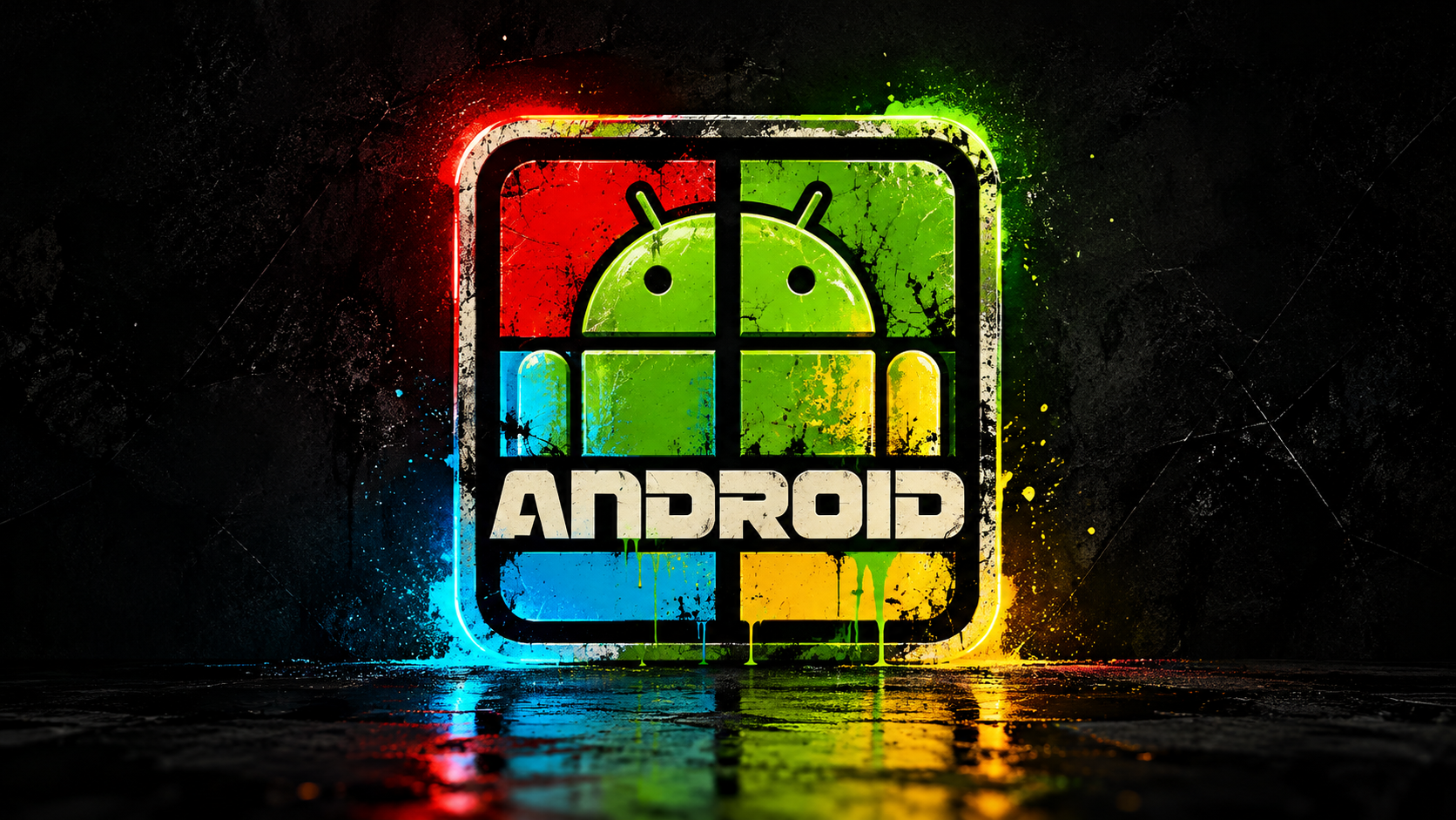 Neon Grunge Android Window Logo