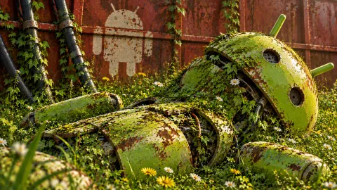 Overgrown Android Relic in Bloom