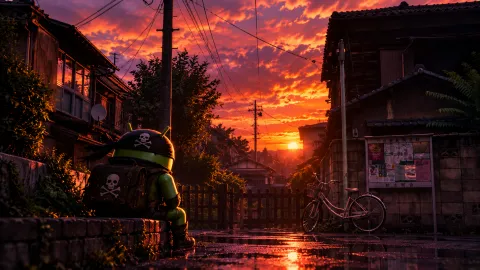 Pirate Android at Sunset Alley Wallpaper #1612