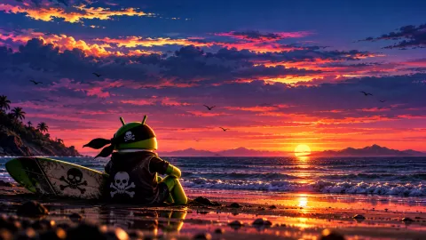 Pirate Android Sunset Seascape Wallpaper #1614
