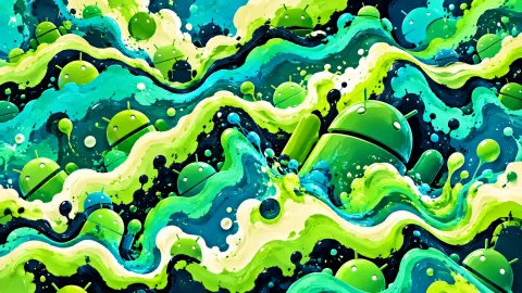 Psychedelic Android Liquid Wave Wallpaper #1204