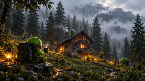 Rainy Android Mountain Retreat Wallpaper #1616