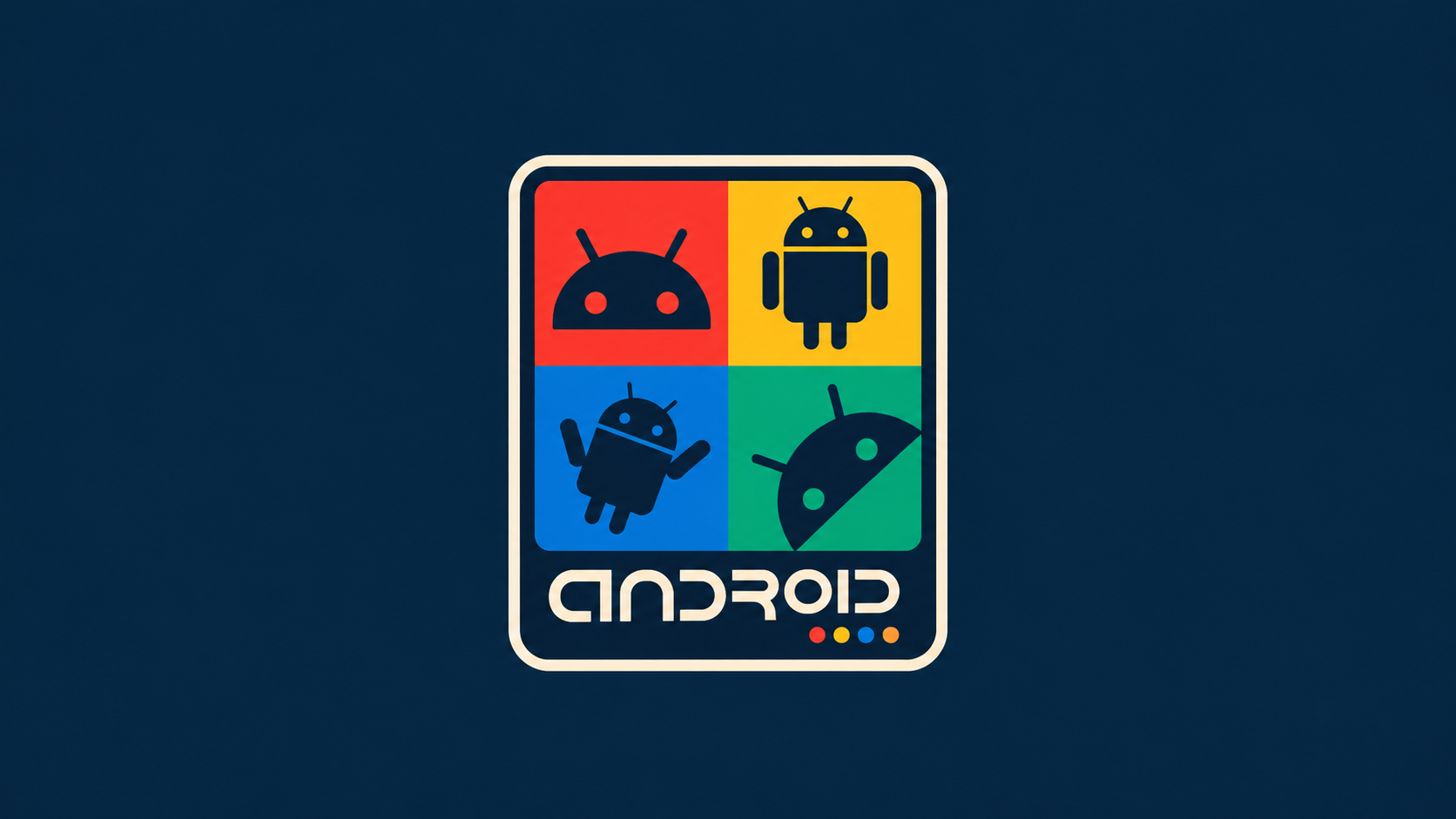 Retro Android Quadrant Emblem