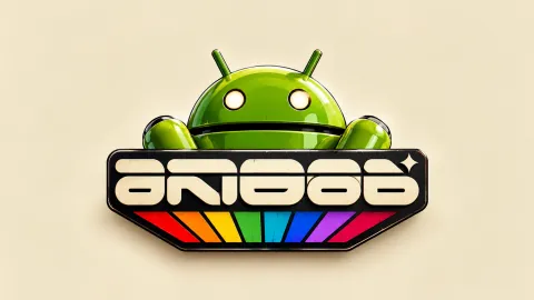 Retro Android Rainbow Badge Wallpaper #1209