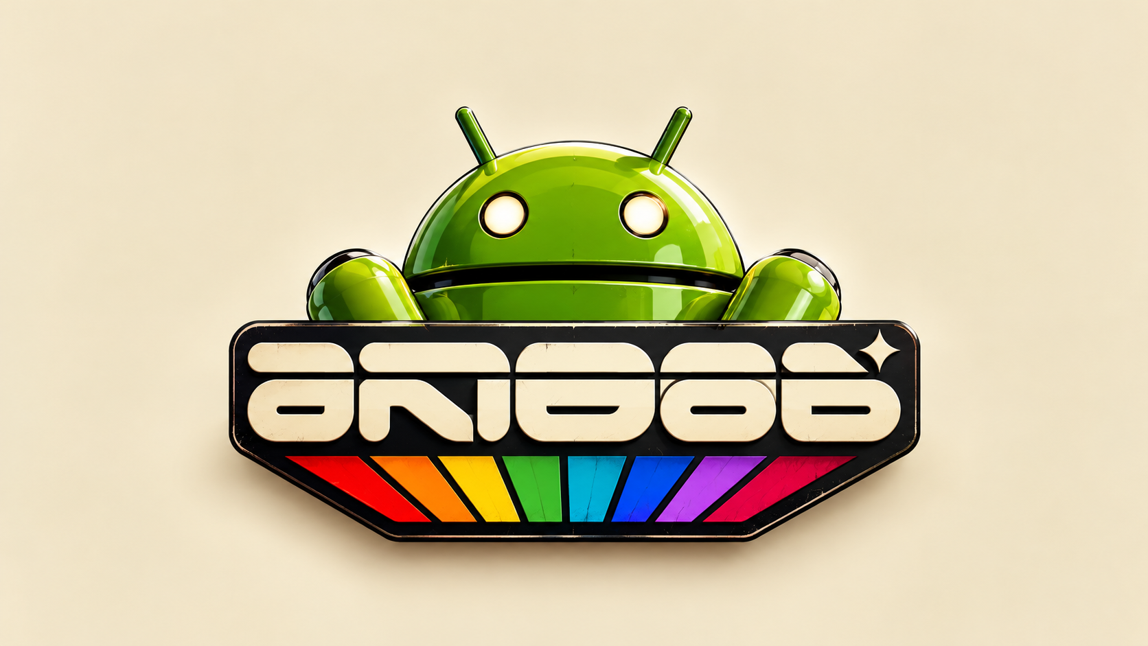 Retro Android Rainbow Badge