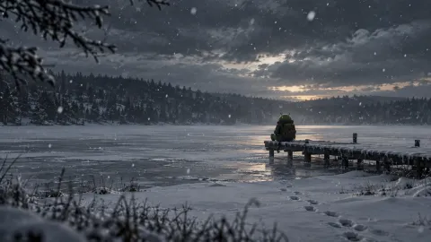 Robot at the Frozen Lake Dock