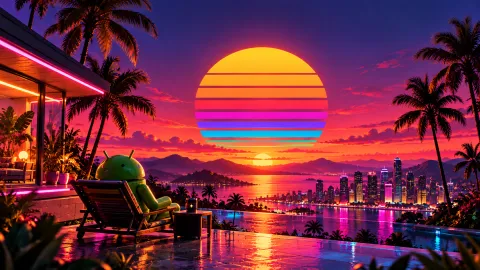 Synthwave Sunset Villa Retreat